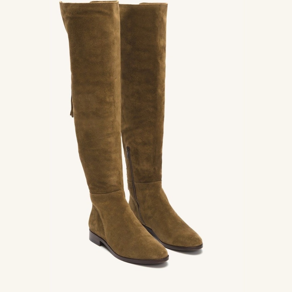 Frye Tina Tassel Lace Over The Knee Suede Boot
